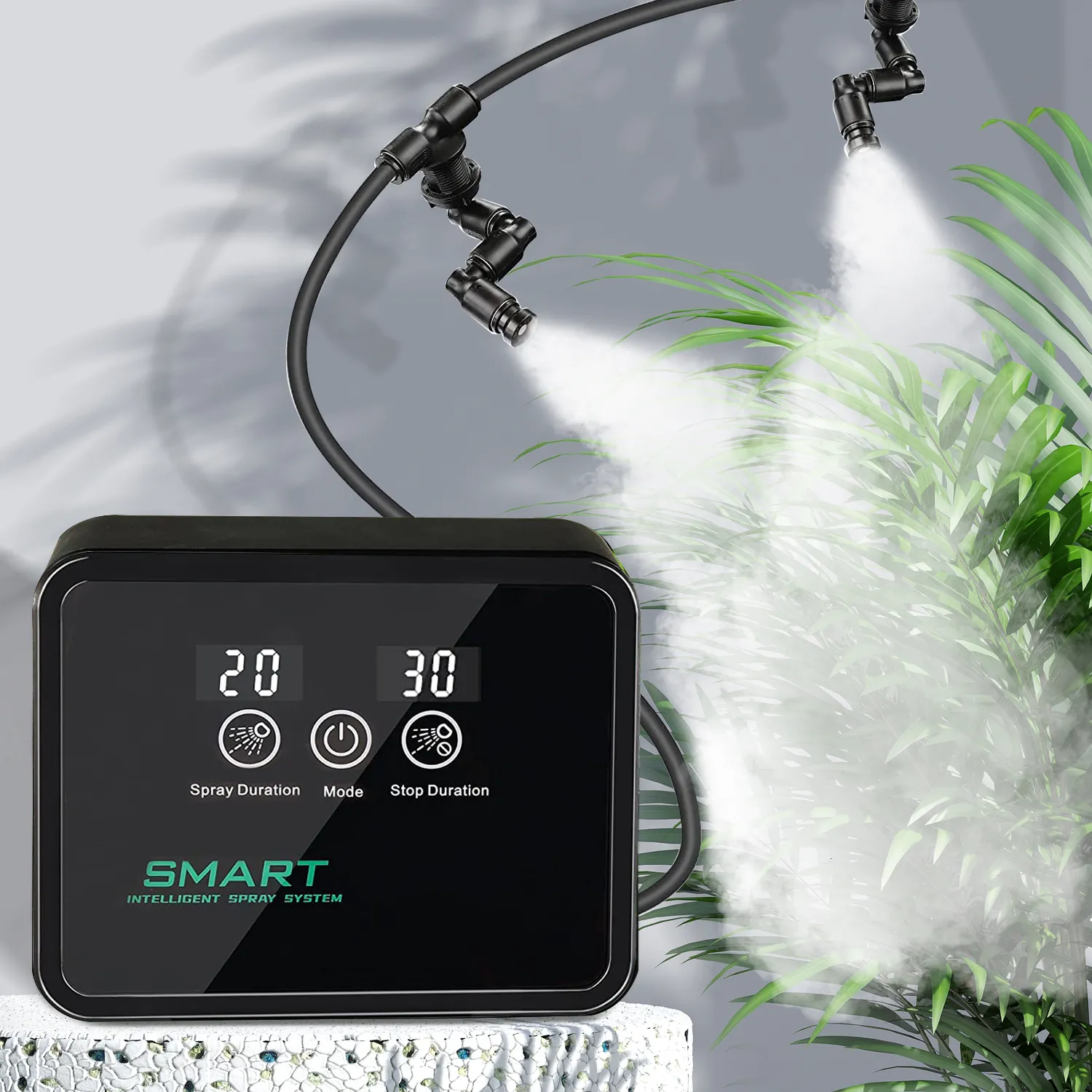 REPTILE Supplies Fuidifiers Smart Misting System med timer och 360 ° Justerbara munstycken Spray Kit för regnskogväxter Amfibian 230627