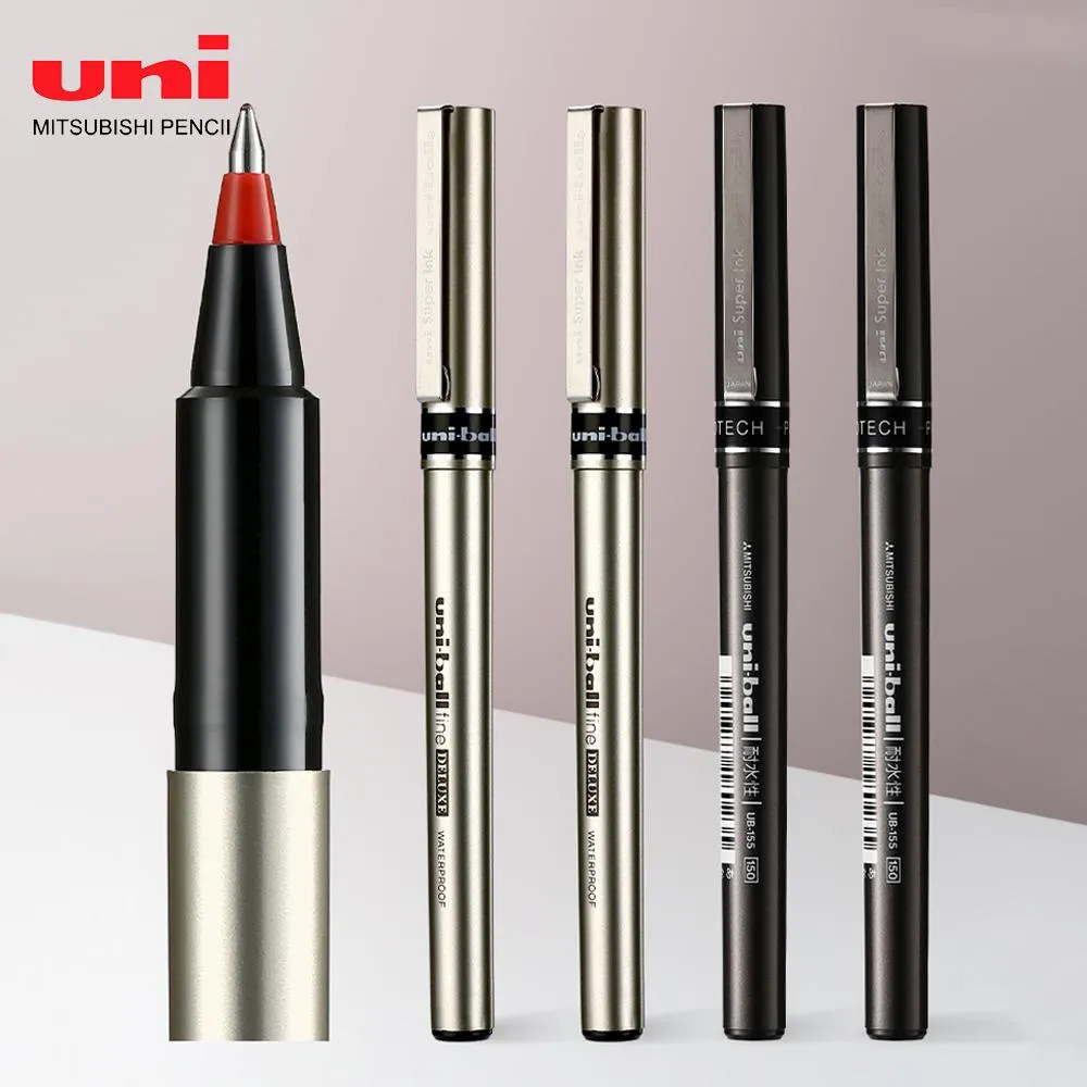 Pennor uni UB155 / 177 Straight Liquid Rollerball Pen 0,5 / 0,7 mm gel penna vattenmotståndsskylt pennstudentkontor leveranser