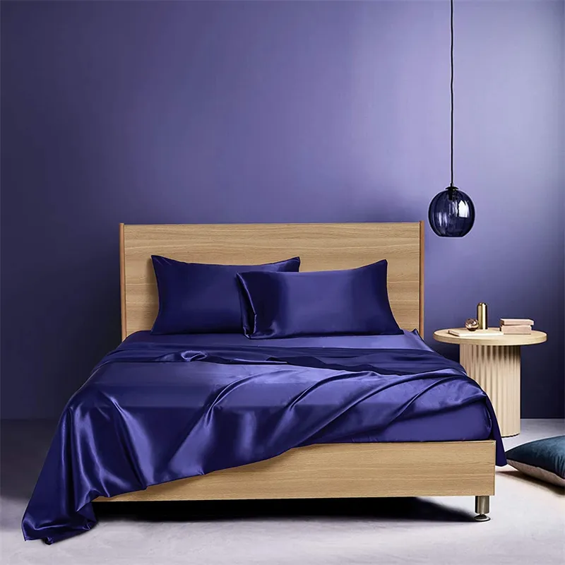 Conjuntos de cama de tecido de cetim de alta qualidade conjunto de lençol de cama queen size luxo grau a conjunto de roupa de cama sólido sedoso king size conjunto de capa de cama conjuntos de lençóis 230627