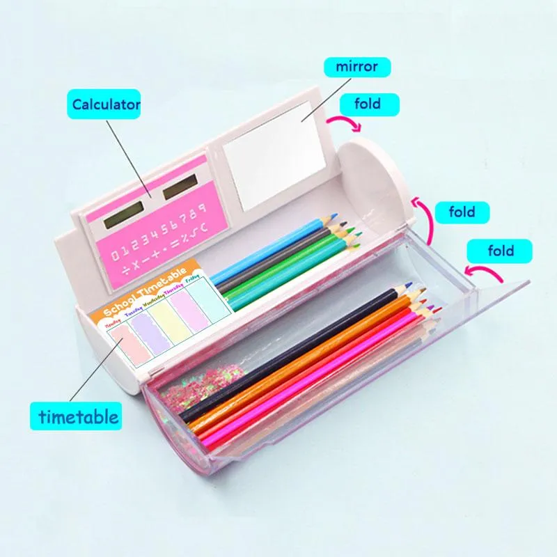 Bags NBX Pencil Case Organizer Stationery Set Pen Holder Creative School Supplies For Girl Boys Newmebox Kawaii Cute Storage Box Kids