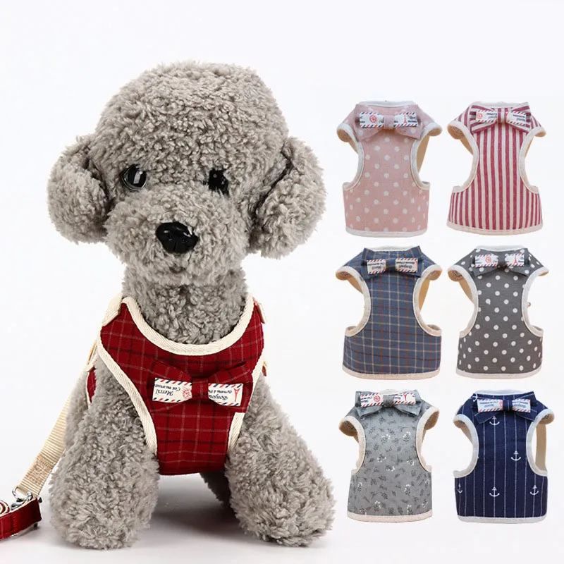 Spot wholesale pet traction rope Korean version bow pet chest strap vest type cat dog traction rope
