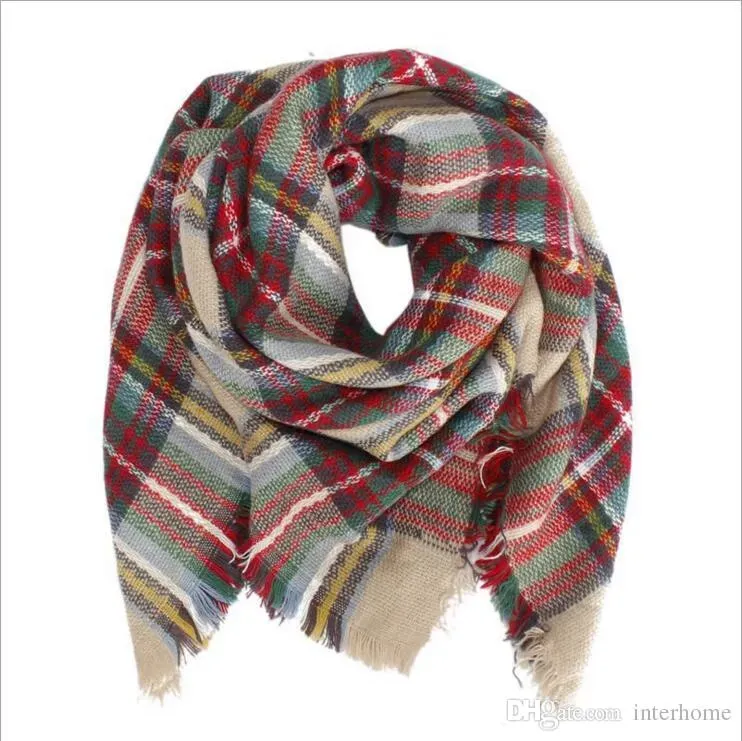 Kids Plaid Blanket Scarves Tartan Striped Tassels Scarf Fashion Warm Neckerchief Autumn Winter Baby Scarf Shawl Wholesale Access