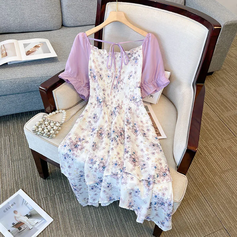 Plus size Dresses 150Kg Size Women Bust 148cm Summer Loose Floral Dress 5XL 6XL 7XL 8XL 9XL 230627