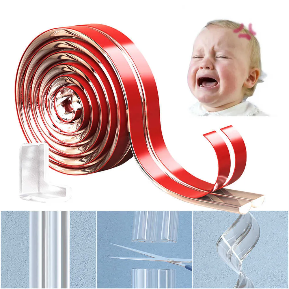 Transparent PVC Baby Protection Strip Double-Sided Self-adhesive Tape  Anti-Bumb Kids Safety Table Edge Furniture Guard Corner