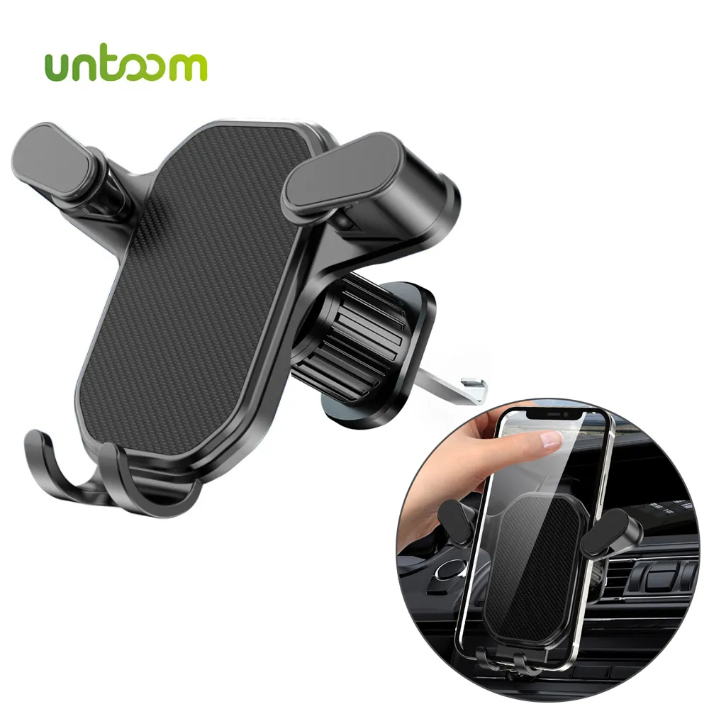 Untoom Gravity Car Phone Holder Mobiltelefon Stand GPS Support Car Air Vent Mount för iPhone 13 12 11 Pro Max XR Xiaomi Samsung