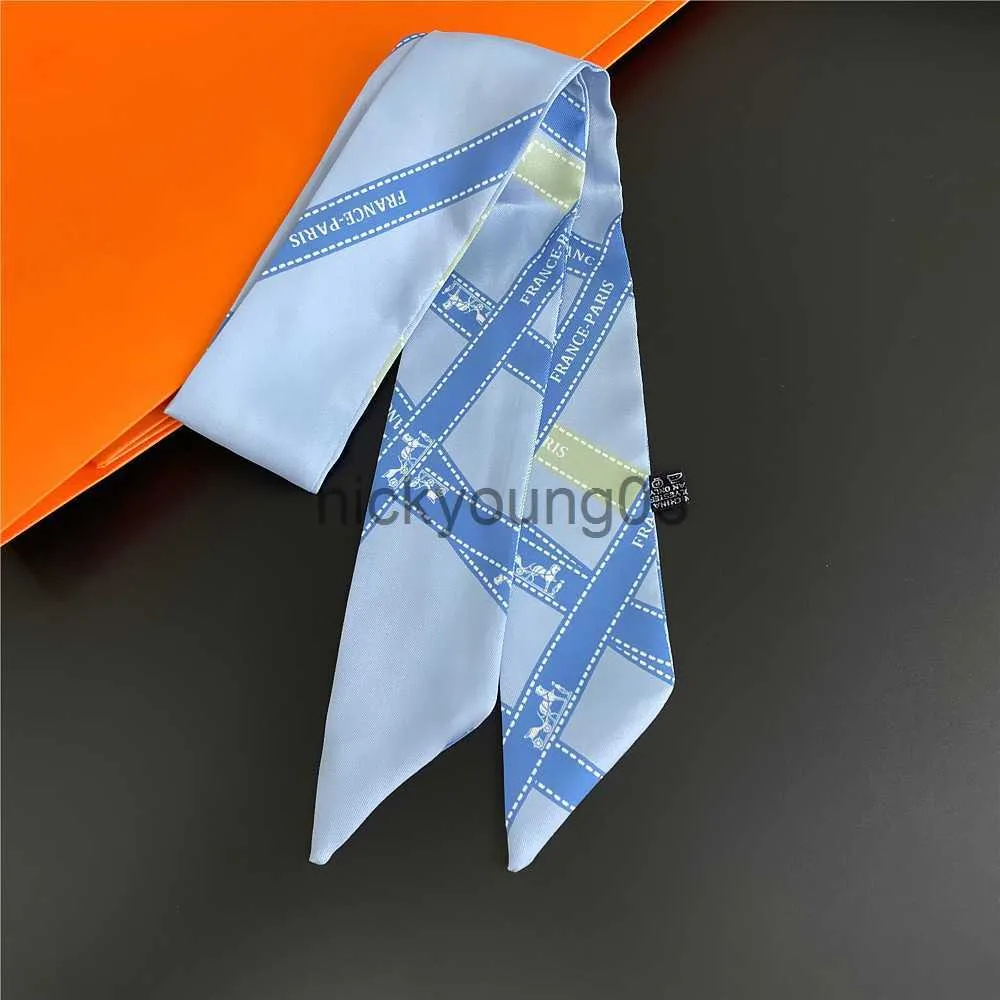 Bandanas 2023 Letter Printed Bag Strap Scarf Women Silk Scarf pannband Långa halsdukar Bag Tillbehör Rand x0628