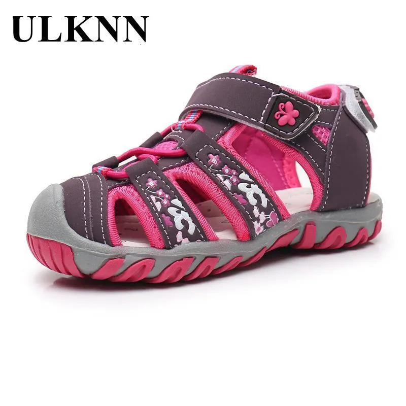 Sandalen ULKNN Mädchen Sommer Strand Sandalen Mädchen Casual Kinder Schuh Closed Toe Sport Sandalen Für Mädchen Weiche Baby Kleinkind Römische Schuhe 230627