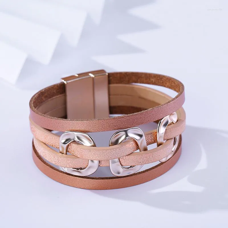 Bangle 2023 Bohemian Bracelet Multilayer PU Leather Fashion Featured Jewelry