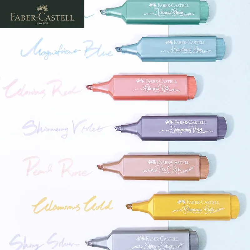 Penne Nuovo Arrivo Germania FaberCastell Metallic Colors Evidenziatore Morandi Marker Prodotto Originale