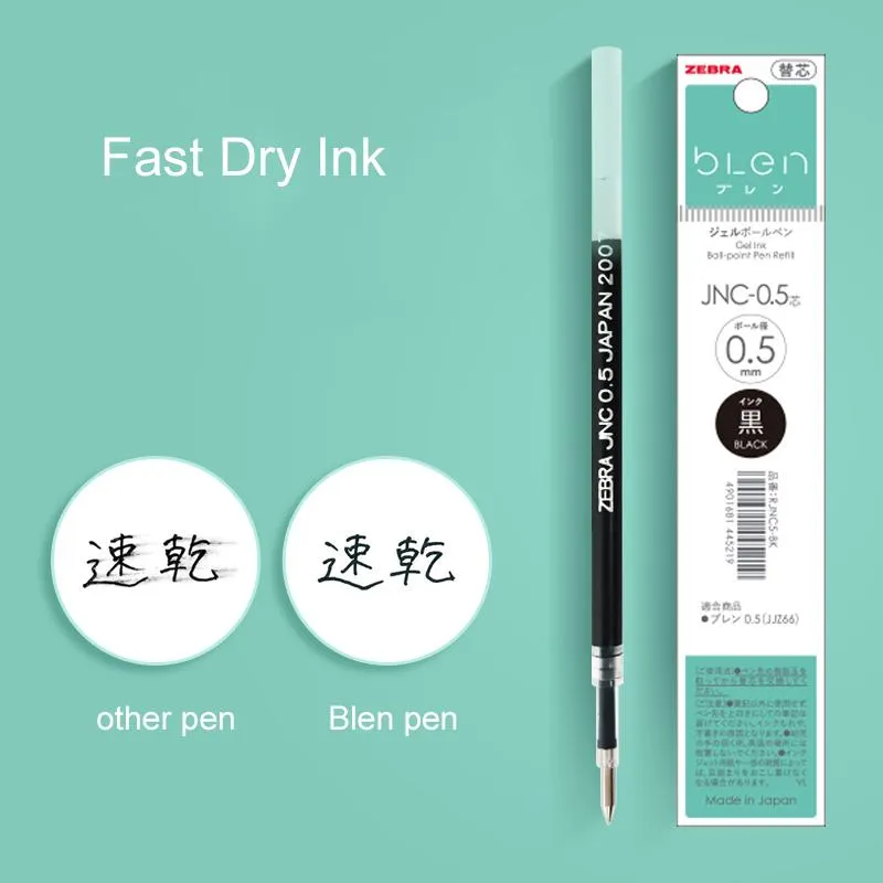 Stylos New Japan Zebra Gel Pen Blen Smooth Emulsion Vibrant Emulsion Fast Dry Gel Ink 0,5 mm École et fournitures de rédaction de bureau JJZ66