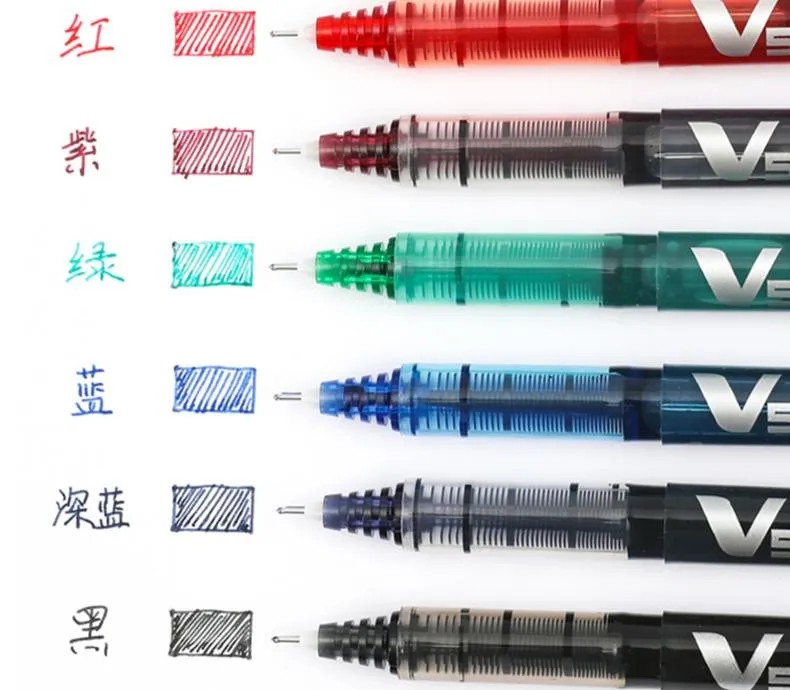 Pens Japan PILOT BXV5 0.5mm V7 0.7mm Straight Pen Large Capacity Color Ink Gel Pen Cute Stationary School Supplies