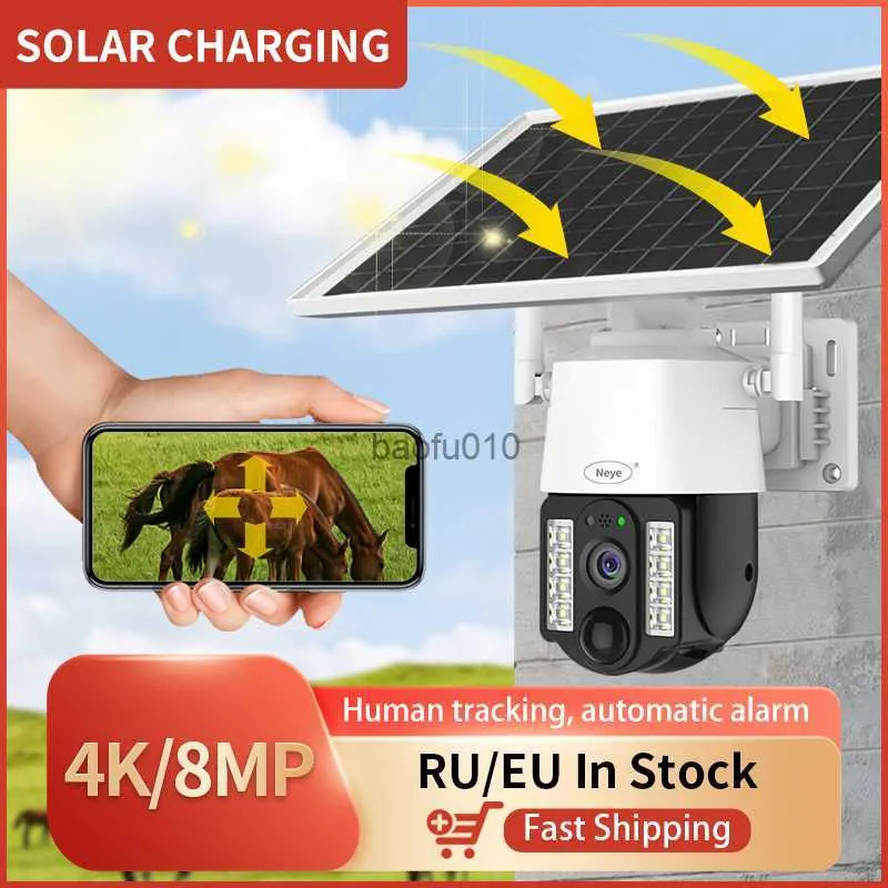 Solar Camera WiFi Outdoor 1080p Pir Human Detection Wireless Surveillance IP Cameras med Solar Panel 7800mAh laddningsbatteri L230619