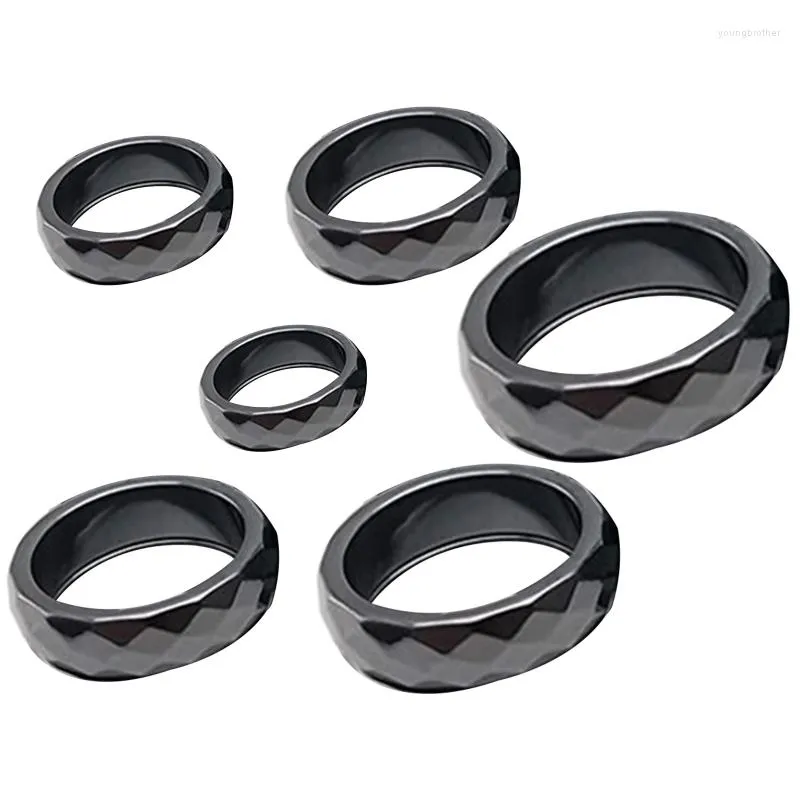 Cluster Rings 4XBF Unisex Anxiety Band Ring Hematite Magnet Stone
