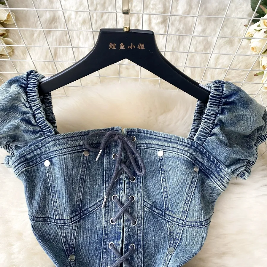 ameri vintage OVER PUFF DENIM JACKET