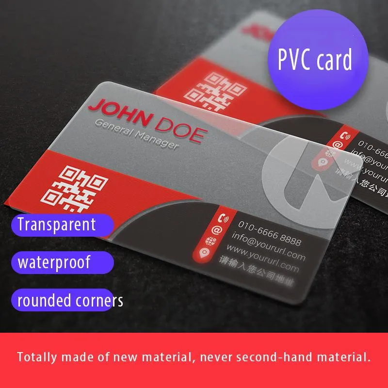 Cards Customized Printed Plastic Transparent Business Cards Instagram Name Card Ig Frosted Waterproof Free Design 200/500/1000PCS