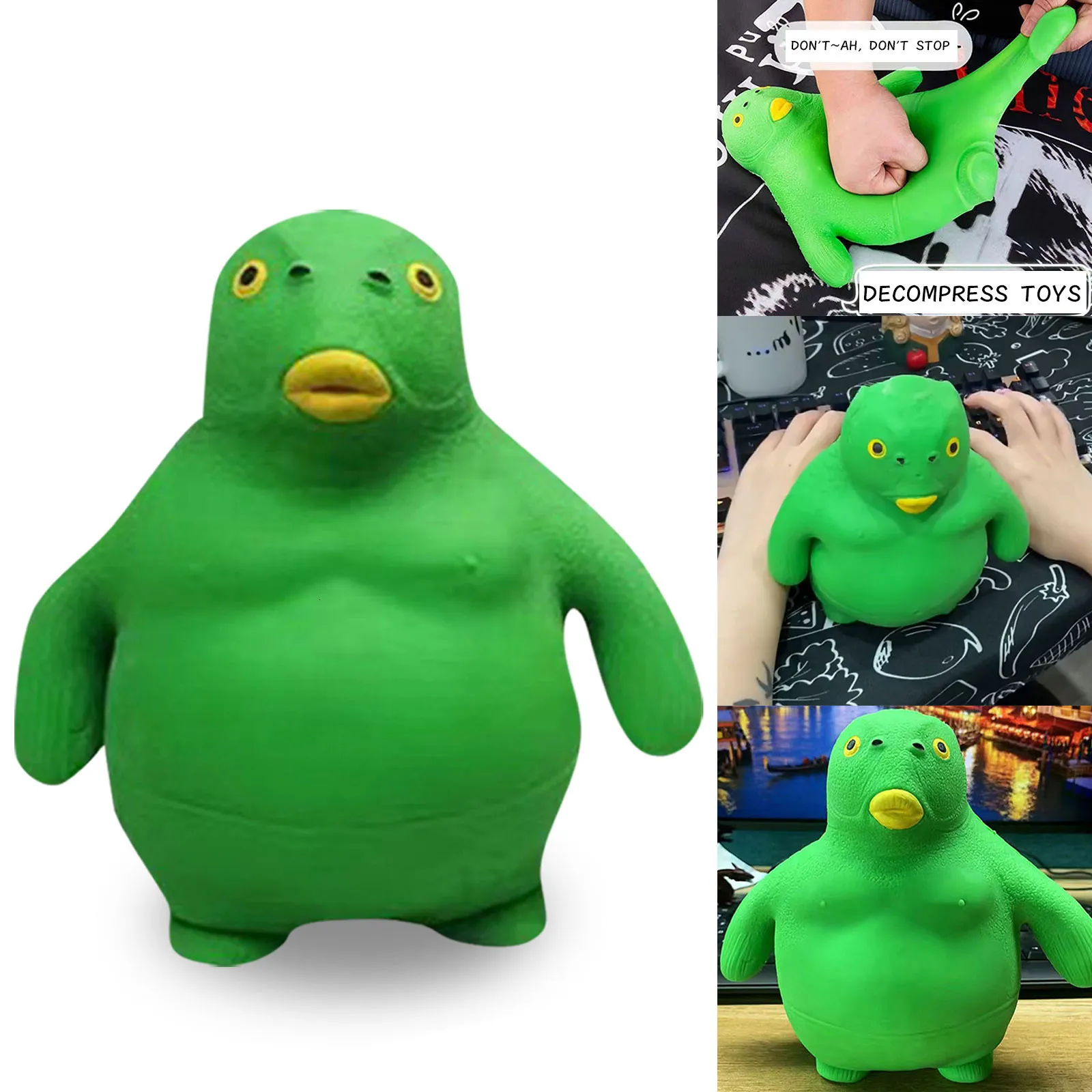 Giant Spongy Squishy Fidget Green Head Fish Squeeze Antistress For