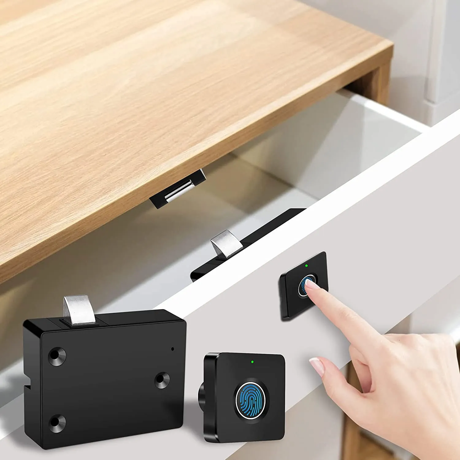 Serrature per porte Smart Home Serratura biometrica per impronte digitali Cassetto nascosto Archiviazione elettronica dei file di privacy Protezione della sicurezza residenziale senza chiave 230628