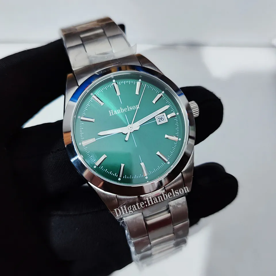 Herenhorloge groen Azië 2813 automatisch uurwerk glazen bodem stalen band polshorloges 40 mm horloges