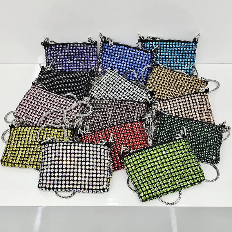 American Rhinestone Bag New Mini Full Diamond Small Card Holder Lipstick Pack Crossbody Handbag