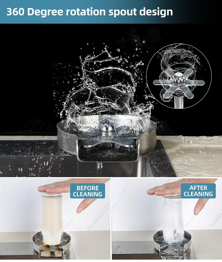 Jet Rinser 360° Automatic Glass Rinser for Kitchen Sink - Powerful Jet Nozzle Cup ...