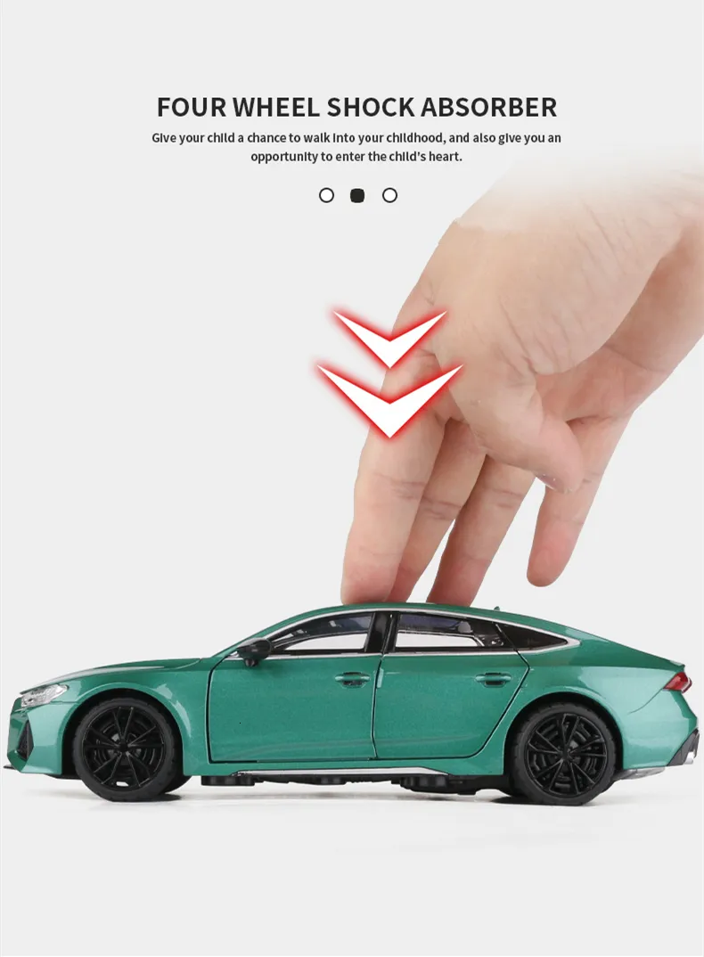 1:18 AUDI RS7 Sportback Key Version Diecast Car Model Sound