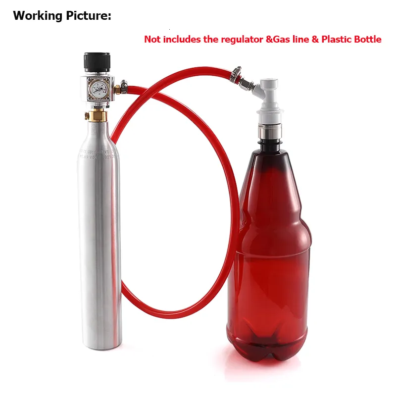 0.6L Refillable Soda Tank Bottle With TR21-4 Valve - CO2 Cartridge Refill System