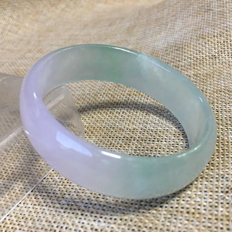 Bangle Bracciale in pietra di pietra di pietra verde lavanda fatto a mano