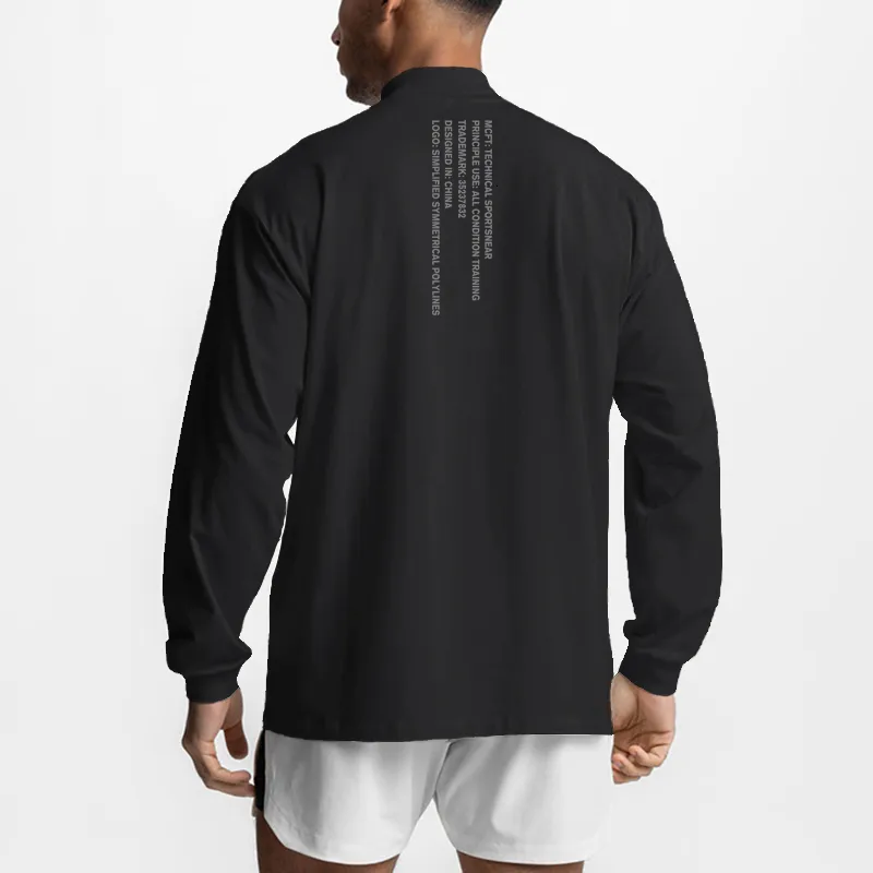 Camisetas para hombre Ropa deportiva para hombre Moda Culturismo Camiseta para correr de gran tamaño Transpirable Fitness Highcollar Camiseta de manga larga 230627