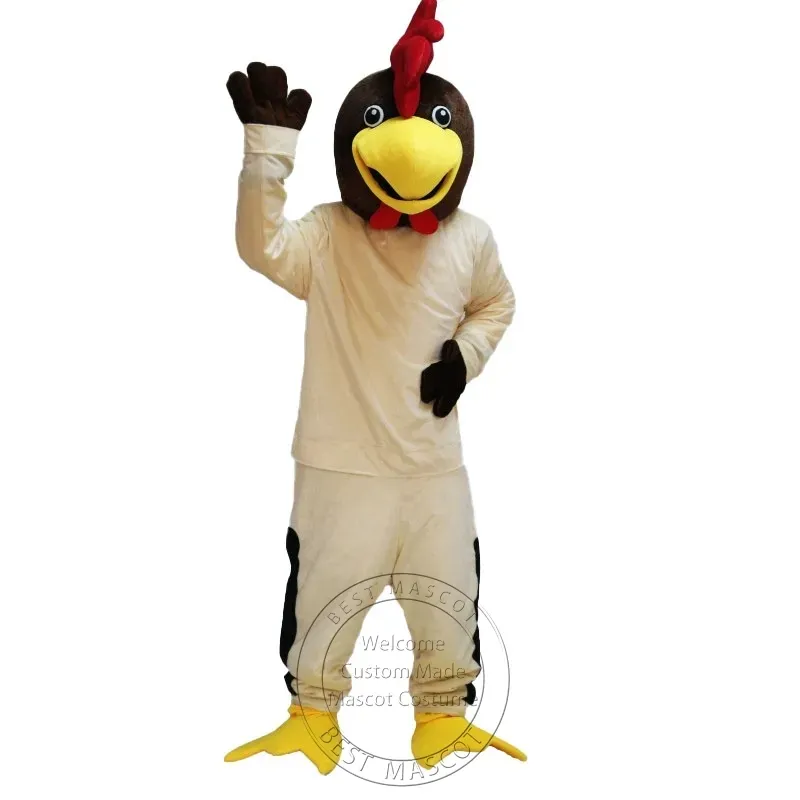 Gorąca sprzedaż beżowy z kurczaka kostium maskerny anime karnawał odzież reklamowa