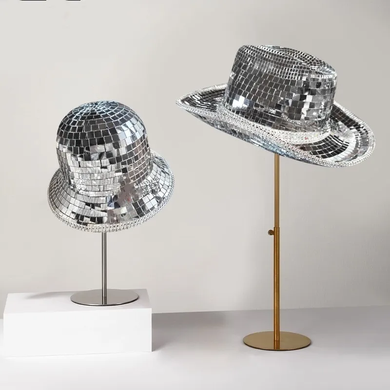 Disco Kugel Cowboyhut, Disco- Pailletten Hut, Neon Glitzer Cowgirl Hüte,  Glitzerhut, Cowboy Kappen Mit Verspiegelten Glasjuwelen, Netzakzenten Damen