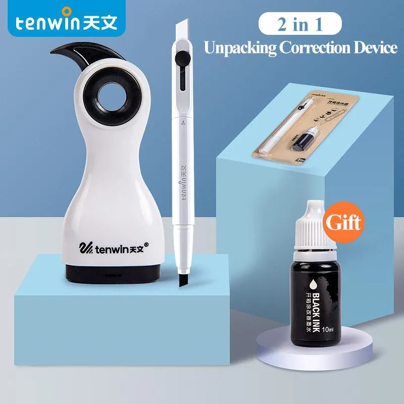 Pen Tenwin Multifunction Box Opener Express Pakket Privacy Disordelijke code Afdichting Cover Antileak Informatie Envelope Opener mes