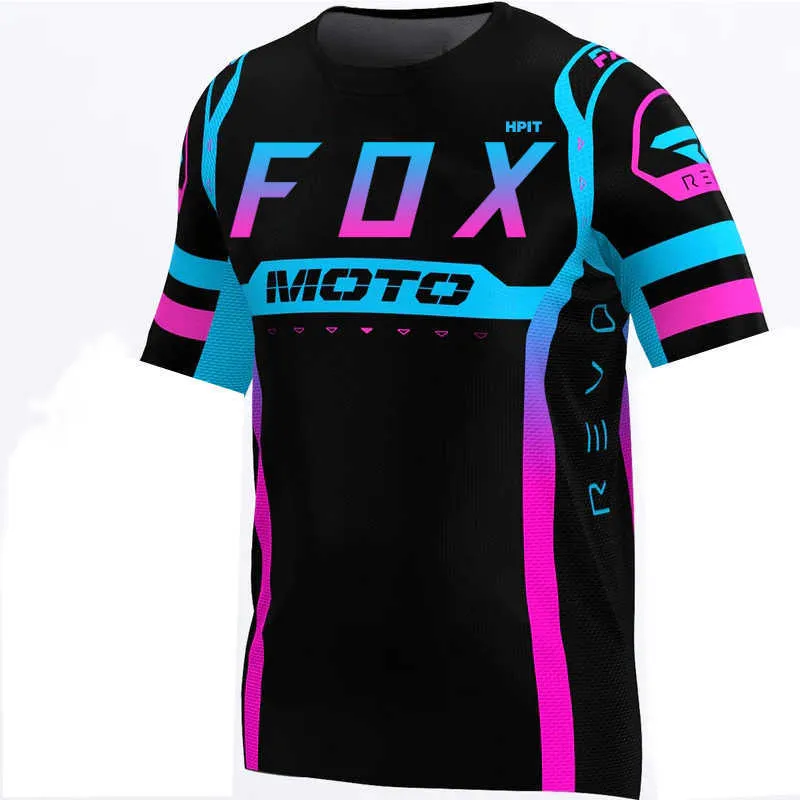 Homens camisetas 2023 Motocross Mountain Enduro Bicicleta Roupas Bicicleta Moto Downhill T-shirt Hpit Fox Mulheres Homens Ciclismo Jersey MTB Camisas BMX Q77