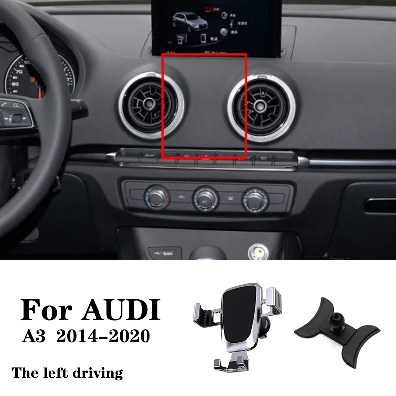 Auto Telefoon Houder Voor Audi A3 2014 2015 2016 - 2019 2020 Gps Stand Draaibare Ondersteuning Mobiele Accessoires Zwaartekracht auto Houder