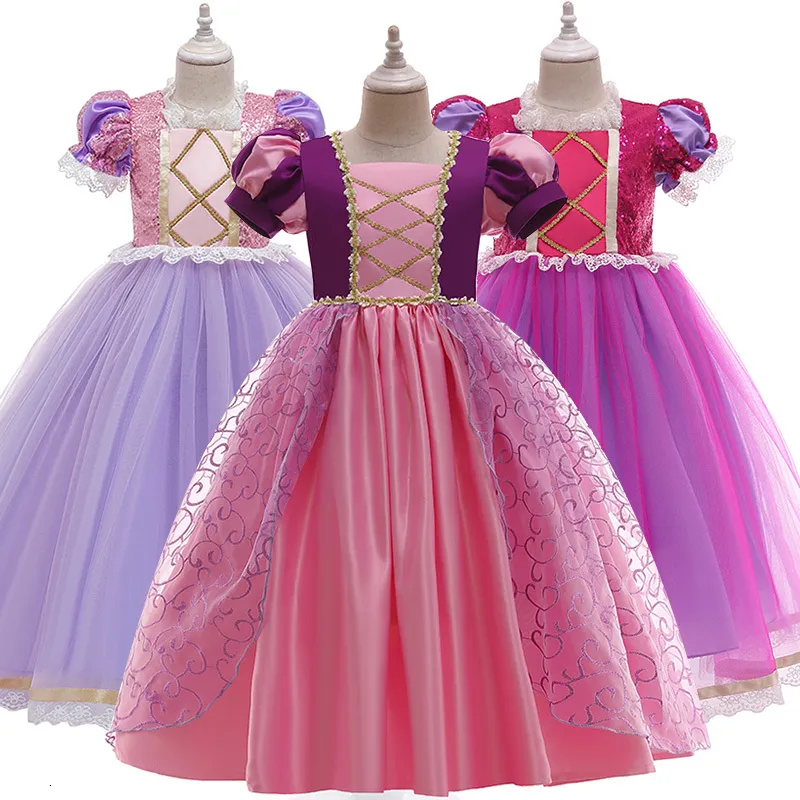 Abiti da ragazza Baby Girl Princess Dress Halloween Party Costume Cosplay Bambini Paillettes Natale Pink Sophia Rapunzel Princess Dress 230627