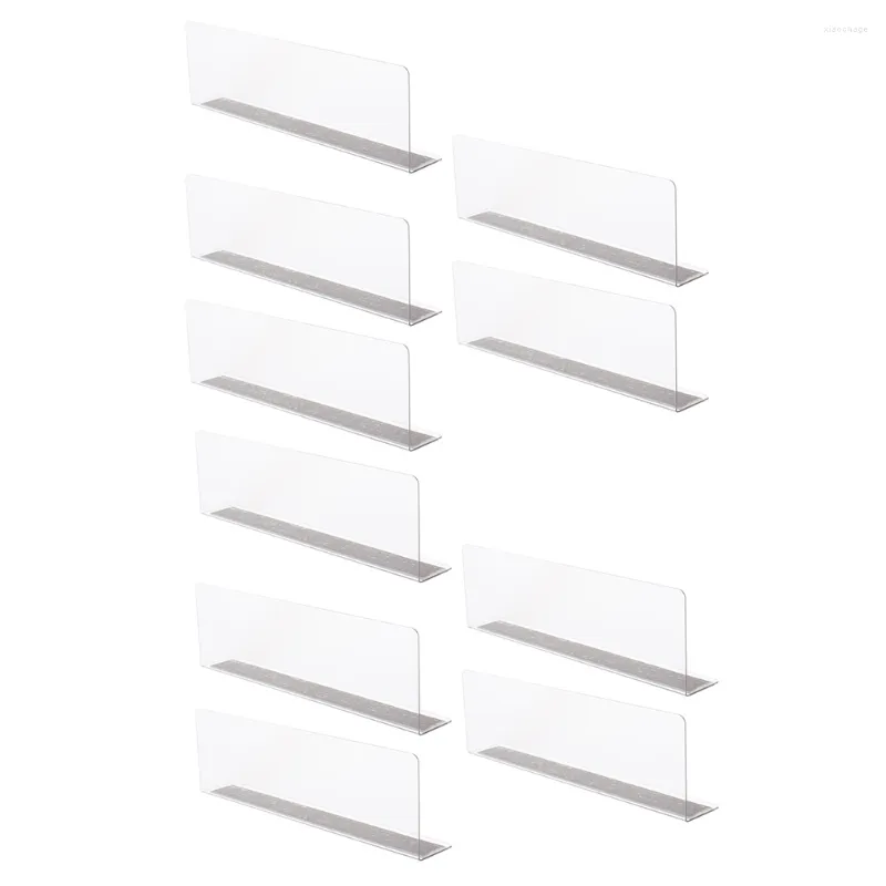 Hooks 10 Pcs Partition Plate L-shaped Shelf Dividers Plastic Bookshelf Magnetic Side Clapboards Splitters Goods Separators