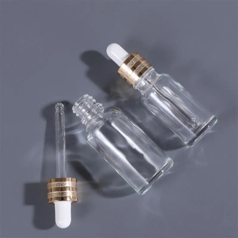 Empty Essential oil Bottle 5ml 10ml 15ml 20ml 30ml 50ml 100ml Clear Glass Dropper Bottles For Cosmetics Essence Ouebe