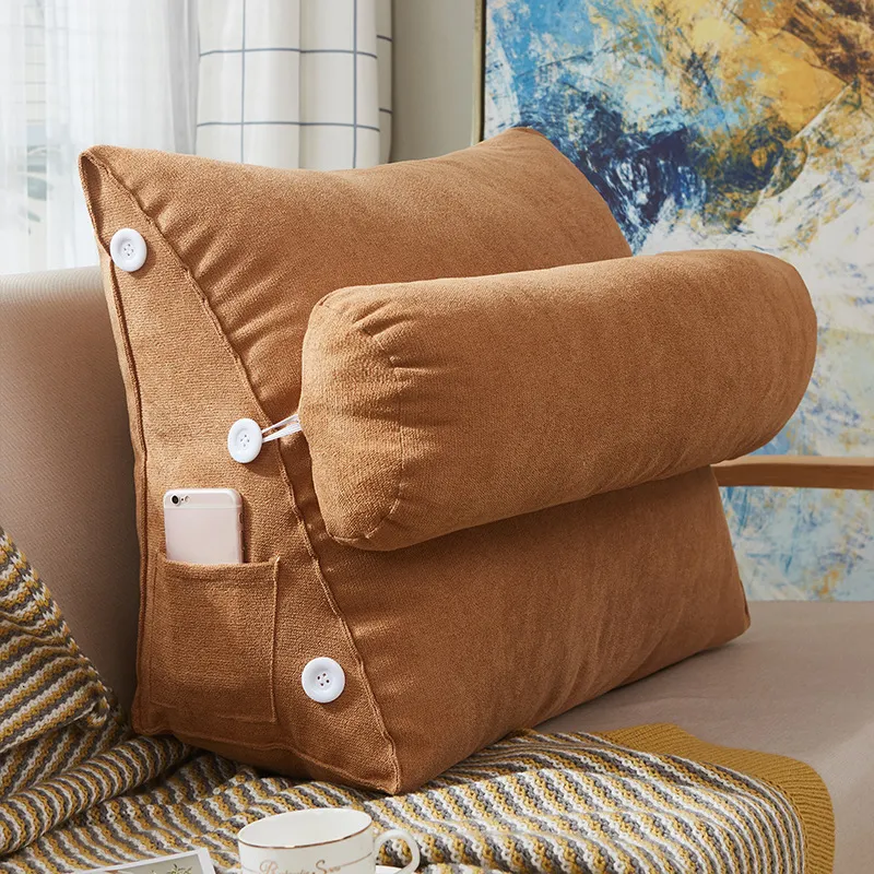 Pillow Bed Triangular Cushion Chair Bedside Lumbar Chair Backrest Lounger Lazy Office Chair Reading Living Room Pillow Household Decor 230627 From Dao09 23.62 DHgate.Com