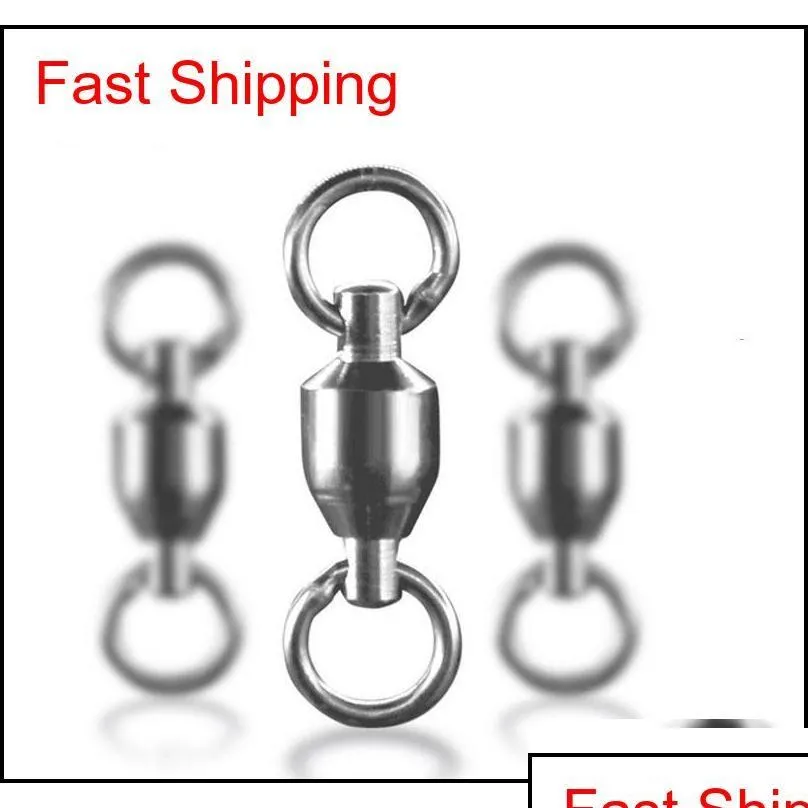 Acessórios de pesca Single Melt Ring Swivel High Speed Ball Bearing Metal Steel Fishings Tackle Hairclippers2011 Drop Deli Dhn1L