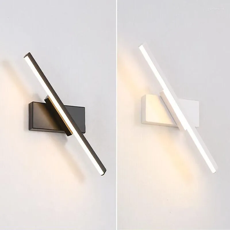 Lámparas de pared lámpara LED 330 grados; Ángulo ajustable rotativo de ángulo espejo simple de aluminio interior para