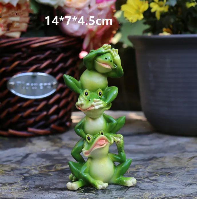 Mini grenouilles vertes en résine, 50/100 pièces, petites grenouilles miniatures, décoration de maison, décor de jardin féerique, maison de poupée, cadeau de fête d'anniversaire  15