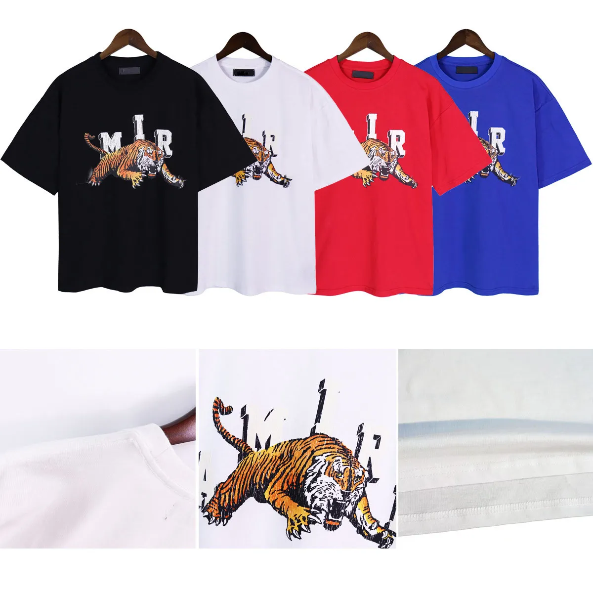 Men's T Shirts Cracked Tiger Letter Printing Loose Casual Fashion Men's and Women's Short Sleeves Tops