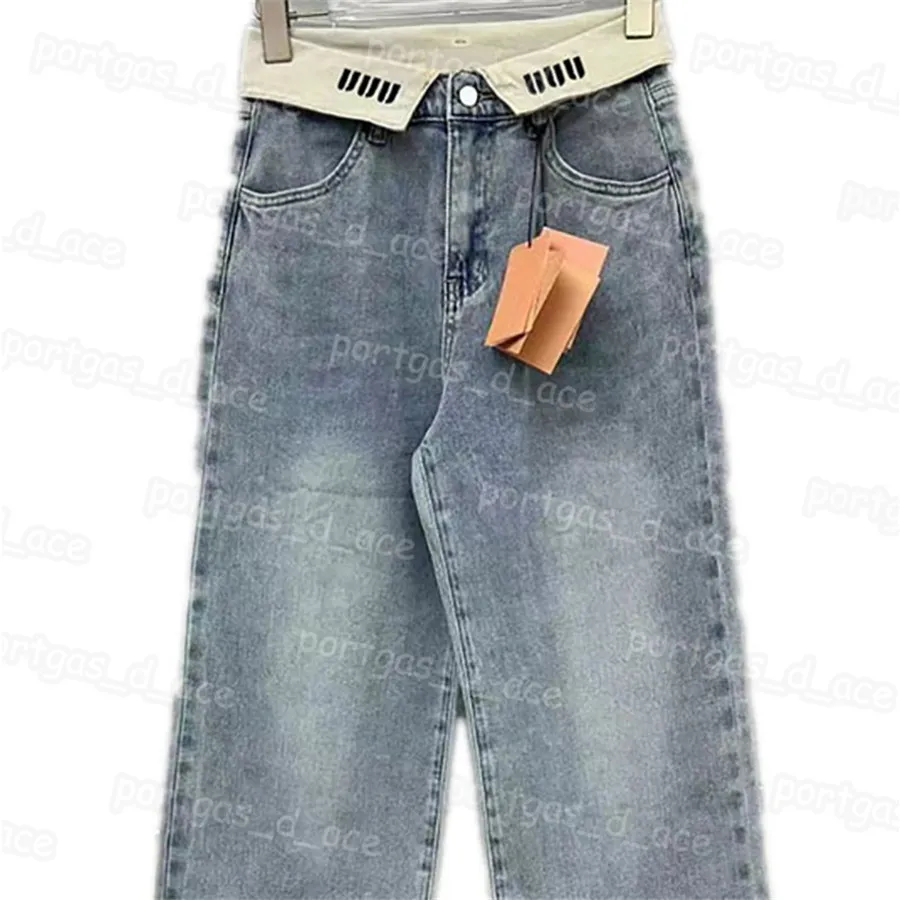 Pantalons denim en denim Blue High Wistr ins Fashion Street Style Jeans