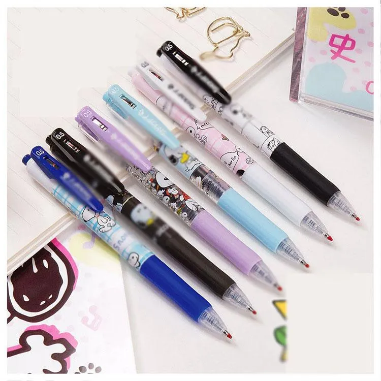 Pensje 36 szt./Lot Creative Dog Press Pen Cute 0,5 mm czarny atrament podpis Pens School School Supplies Prezent papierniczy