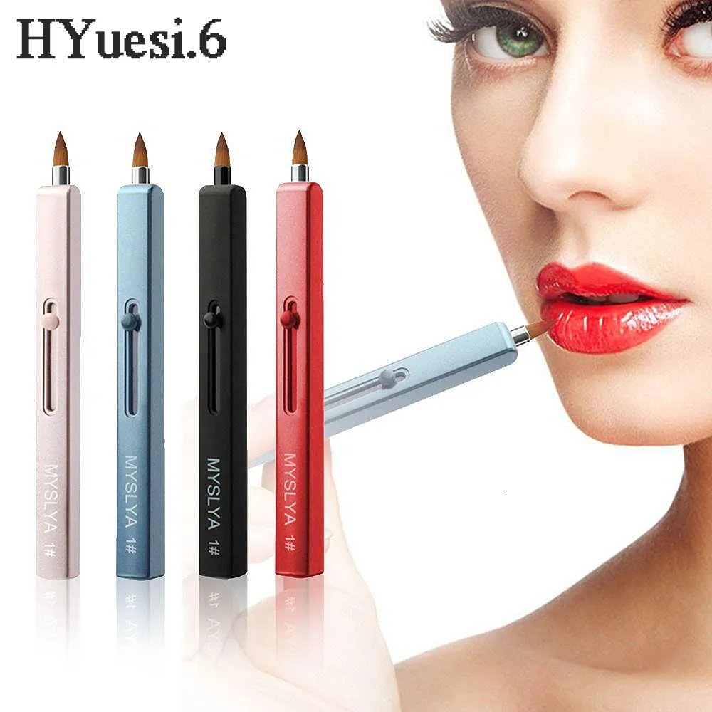 Makeup Tools Creative Retractable Lip Brush With Lid Mini Portable Lipstick Eyeshadow Applicator Brushes Women Beauty Makep 230627