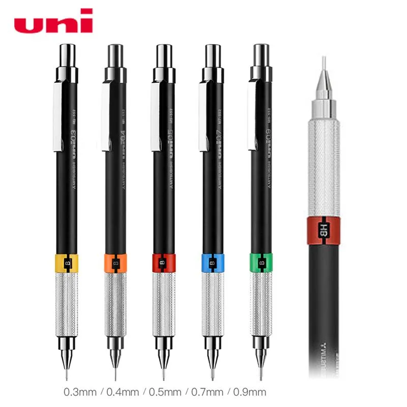 Ołówki 1PCS UNI MECHANICAL Ołówek M5552 Niski środek grawitacji Malowanie Penual Pencil Student Student Student Student 0,5/0,3/0,7/0,4/0,9 mm