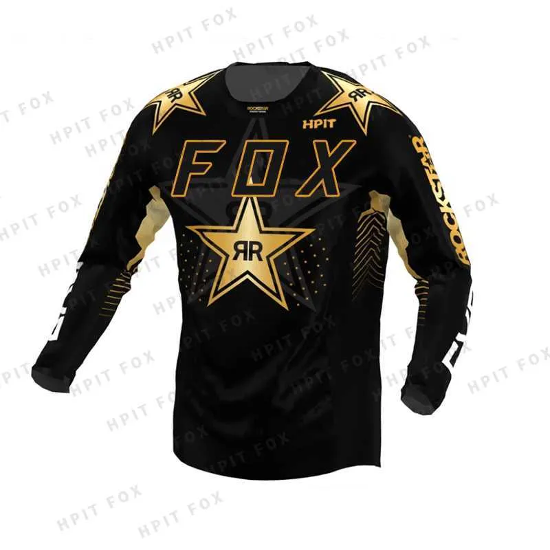 Herrt-shirts 2022 Ny Motocross Mtb Downhill Jersey MX Cycling Mountain Bike DH Maillot Ciclismo Hombre Quick Dry Jersey Racing Hpit Fox