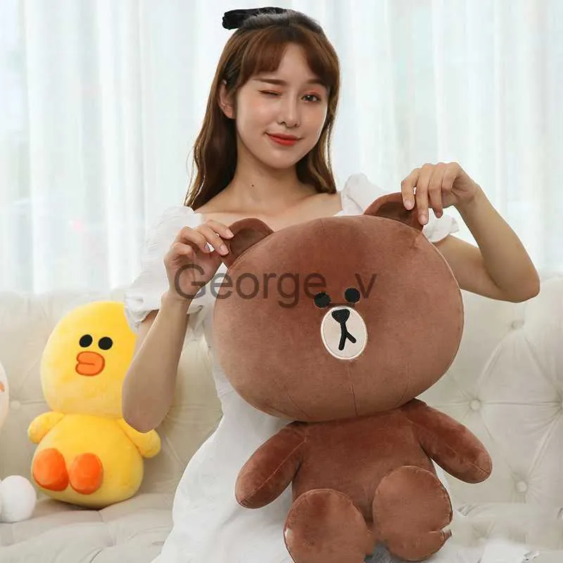 Animais de Pelúcia de Pelúcia Linha Amigos Brinquedo de Pelúcia Urso Marrom Cony Kawaii Desenhos Animados Casal Decoração de Casa Boneca de Pelúcia Travesseiro Aniversário Natal Menina Crianças Presentes J230628