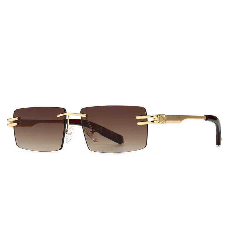 DHgate 2024 INS Narrow Rectangle Sunglasses for Men Women Fashion Vintage Shades Black Frame Brown Lens Fashion Accessories