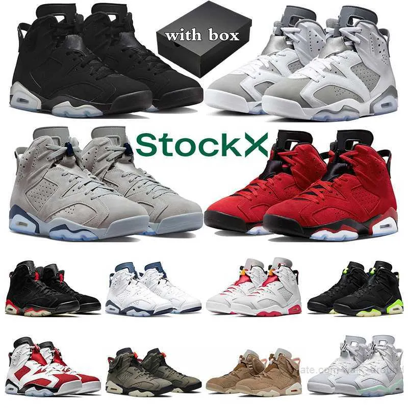 J6 avec boîte 6 chaussures de basket-ball 6s Cool gris noir métallisé Sier Toro Georgetown noir infrarouge minuit marine rouge Oreo hommes formateurs