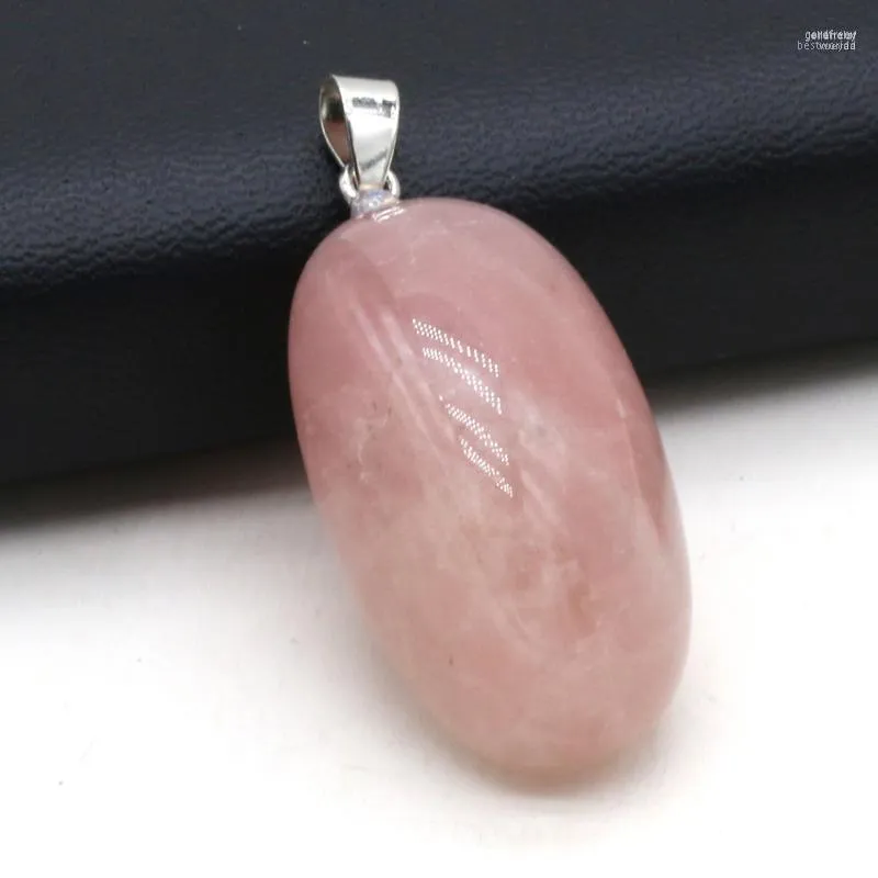 Pendentif Colliers Pierre Naturelle Gem Rose Quartz Artisanat À La Main DIY Charme Collier Bijoux Accessoires Exquis Cadeau Faire Pour Femme Gord2